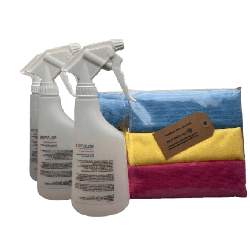 Lot de 9 microfibres 40x40cm + 3 pulvérisateurs 600ml