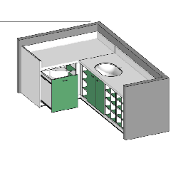 Tabla de change avec escalier et 1 cuve - Vert