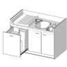 Meuble a langer avec baignoire et lave mains