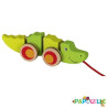 Animal à tirer en bois crocodile