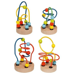 Lot de 4 bouliers circuits en spirale en bois