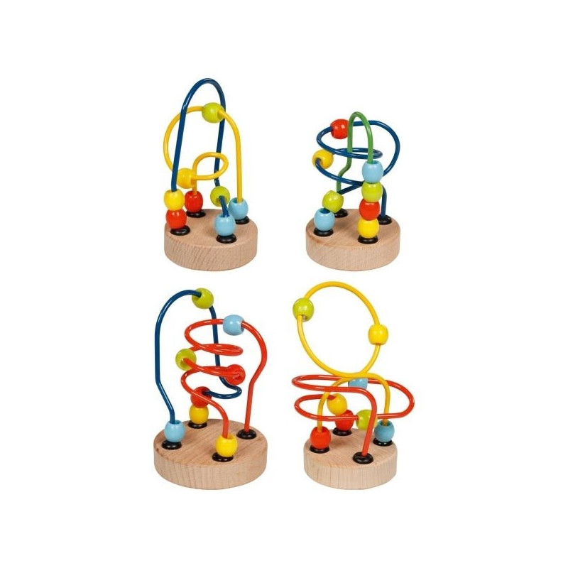 Lot de 4 bouliers circuits en spirale en bois