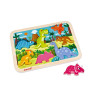 Puzzle à encastrer en bois 3d les dinosaures 7 pcs ( pour les enfants de 2 ans et plus )