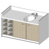Meuble de change 1 baignoire, 8 casiers - 169 cm x 85 cm