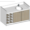 Meuble de change 1 baignoire, 8 casiers - 169 cm x 85 cm