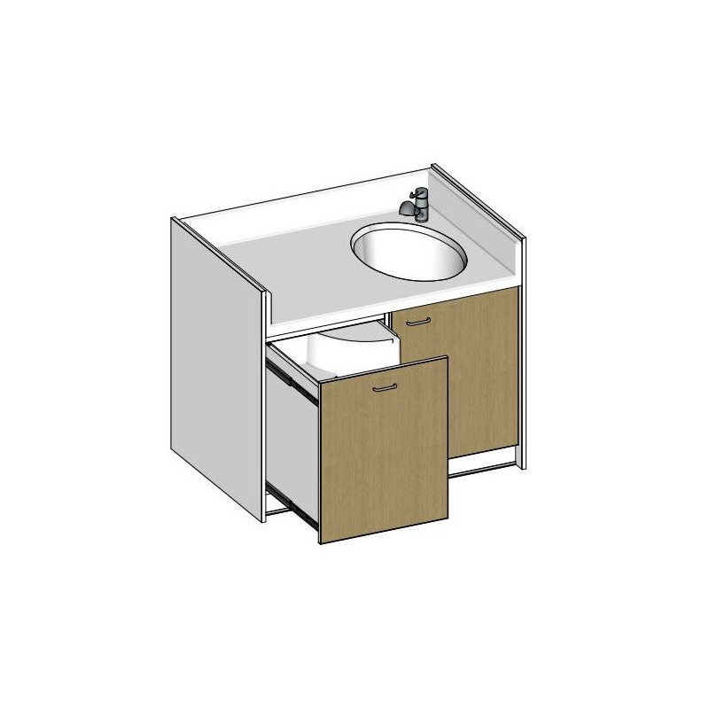 Table à langer avec 1 baignoire- 1200(L)x850(Pf)mm