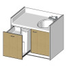 Table à langer avec 1 baignoire- 1200(L)x850(Pf)mm