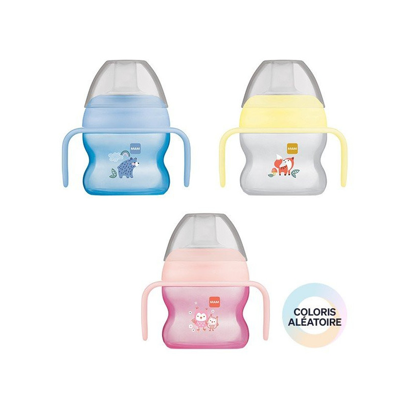Tasse d'apprentissage bec souple avec anses 150 ml 6mois +