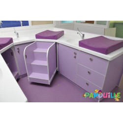 Matelas à langer incurvé galbé 50 x 70 cm en mousse groix