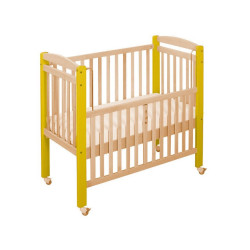 Lit crèche easy cat 120x60cm barreaux framboise