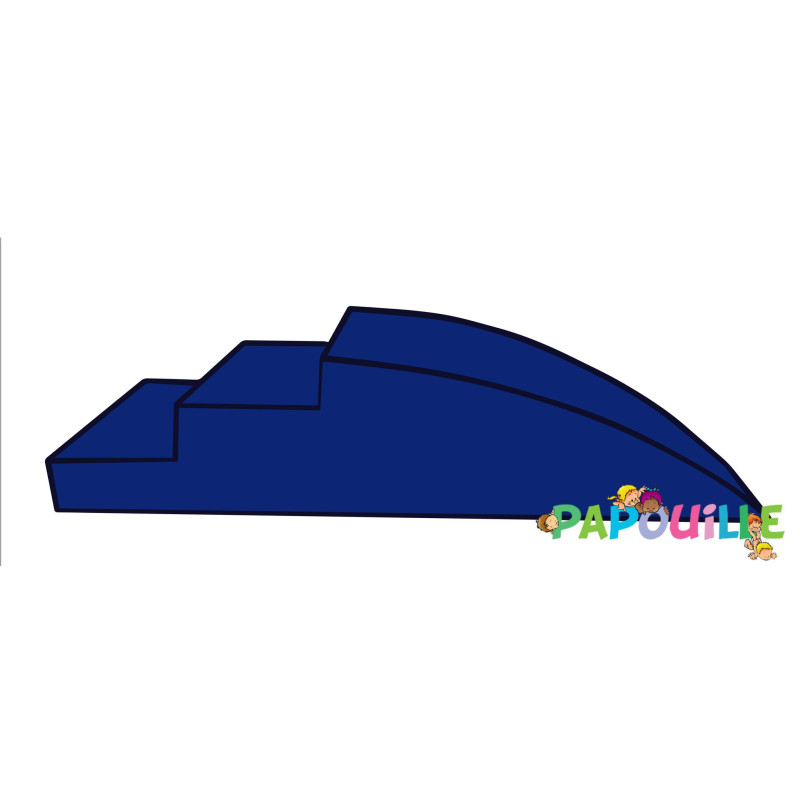 Module petit toboggan incurve 3 marches en mousse pvc h.23 fuchsia