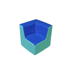 Chauffeuse d'angle droit bicolor hauteur 25cm