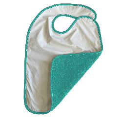Bavoir à pression dos imperméable - 30 x 40 cm - Anis
