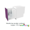 Meuble à langer une cuve - modèle 1 - 1500 x 830 mm prune