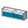 Meuble de change 2 cuves - 3440 x 700mm