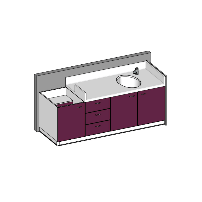 Table à langer 1 baignoire sabot 2350 x 850mm