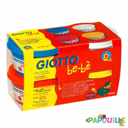 4 pates a modeler naturel  - 100g  (rouge-jaune-blanc-cyan)