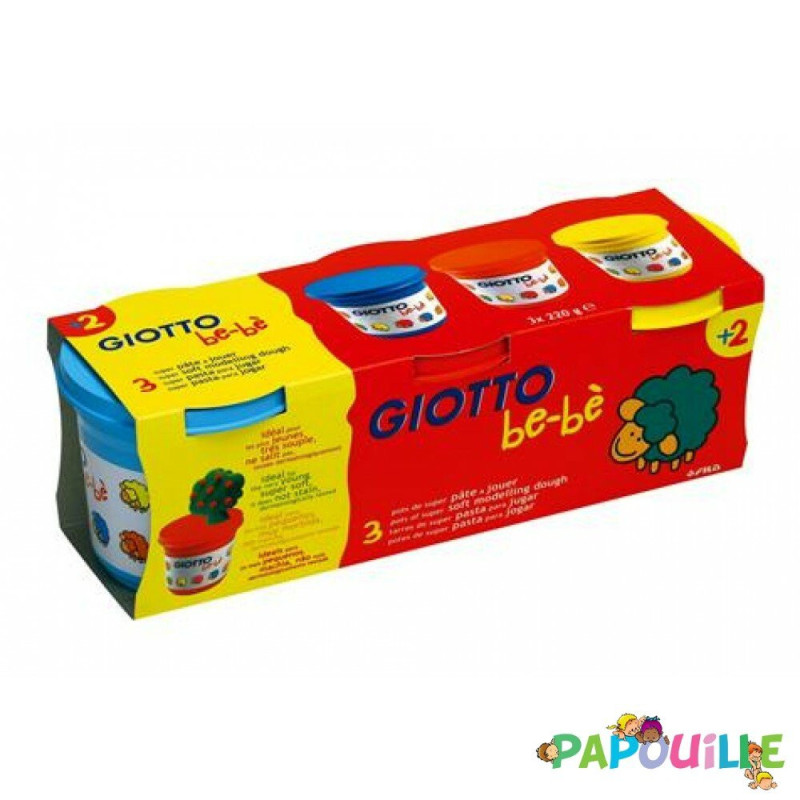 3 pates a modeler naturel BLEU ROUGE JAUNE