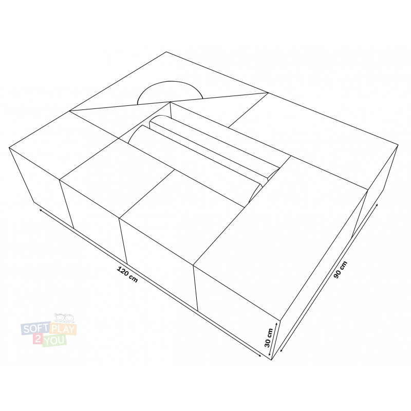 Set de 11 blocs en mousse pour structure de motricité complète