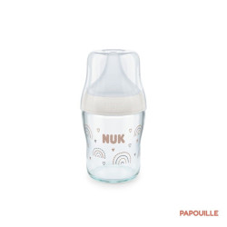 Biberon NUK en verre avec tétine en silicone - 120 ml