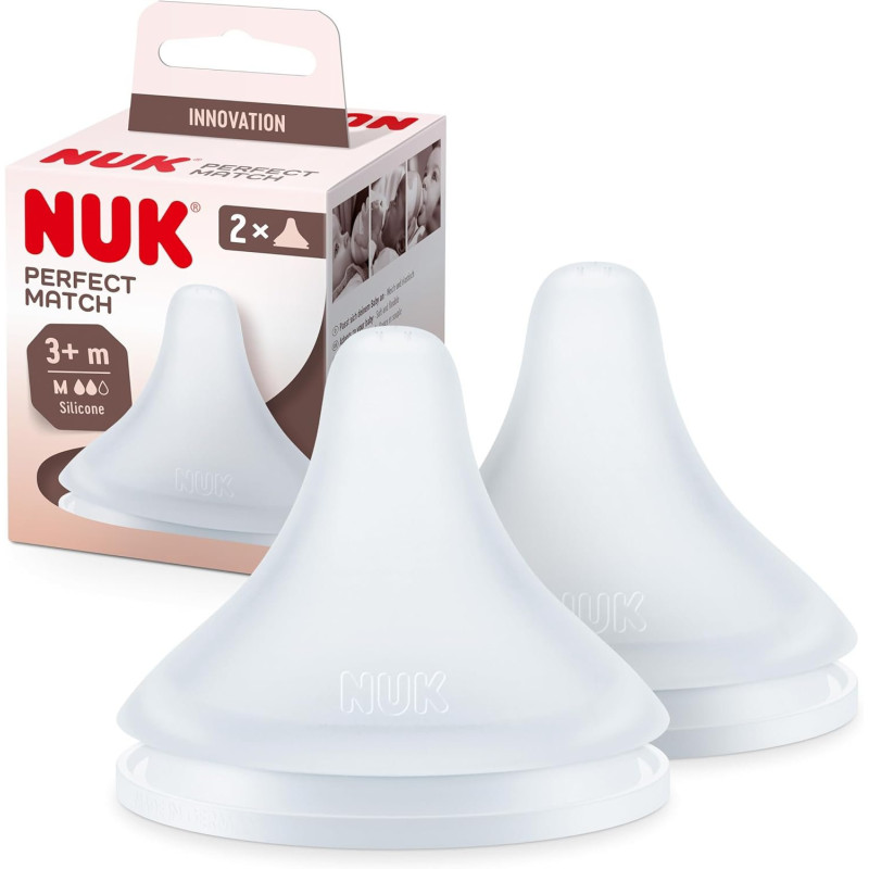 2 tétines NUK en silicone taille S - 0m+