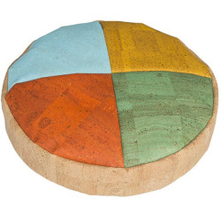 Lot de 4 coussins rond 4 couleurs en liège