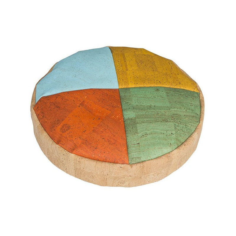 Lot de 4 coussins rond 4 couleurs en liège