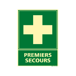 Signalétique premier secours photolum - 21  x 15 cm