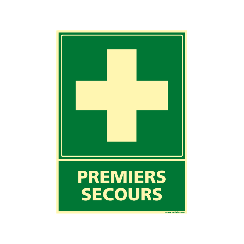 Signalétique premier secours photolum - 21  x 15 cm