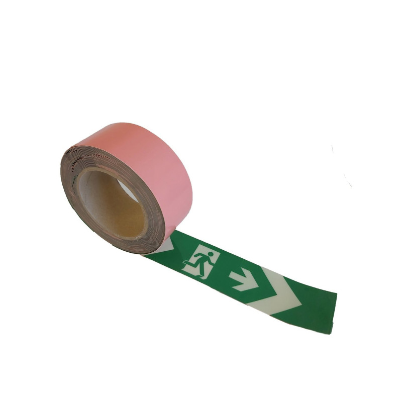 Balisage photoluminescent 10 m x 25 mm - Flèche droite