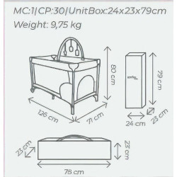 Parc bébé à roulettes - jusqu'à 15 Kg