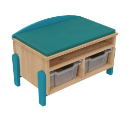 Banc de rangement 1 tablette avec 2 casiers Vernis