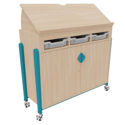 Meuble bas mobile a roulettes vernis