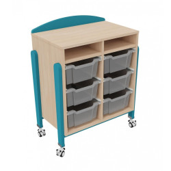 Meuble mobile a roulette 6 bac tiroirs vernis