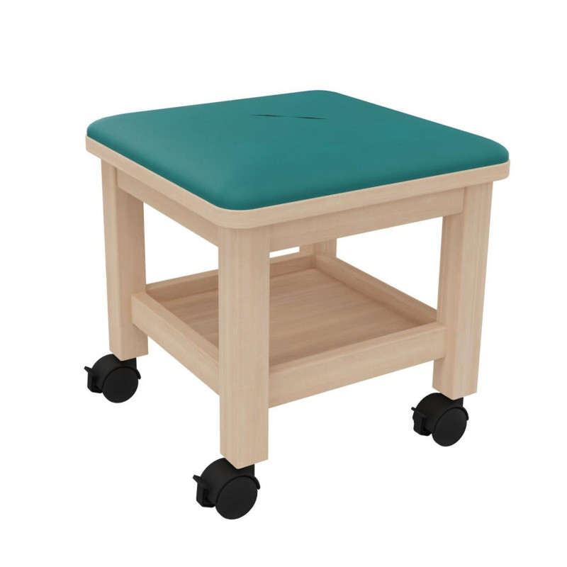 Tabouret mobile adulte a roulettes vernis