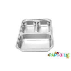 Plateau inox 3 compartiments enfant