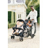 Quadruple Stroller - 4 Children - Black + Rain Cover + Sun Canopies