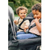 Quadruple Stroller - 4 Children - Black + Rain Cover + Sun Canopies