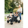 Quadruple Stroller - 4 Children - Black + Rain Cover + Sun Canopies