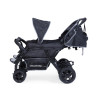 Quadruple Stroller - 4 Children - Black + Rain Cover + Sun Canopies