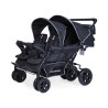 Quadruple Stroller - 4 Children - Black + Rain Cover + Sun Canopies