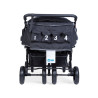 Quadruple Stroller - 4 Children - Black + Rain Cover + Sun Canopies