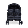 Quadruple Stroller - 4 Children - Black + Rain Cover + Sun Canopies