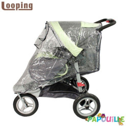 Habillage pluie pour poussette simple 3 roues avec canopy