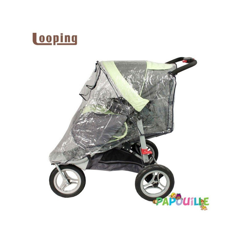 Habillage pluie pour poussette simple 3 roues avec canopy