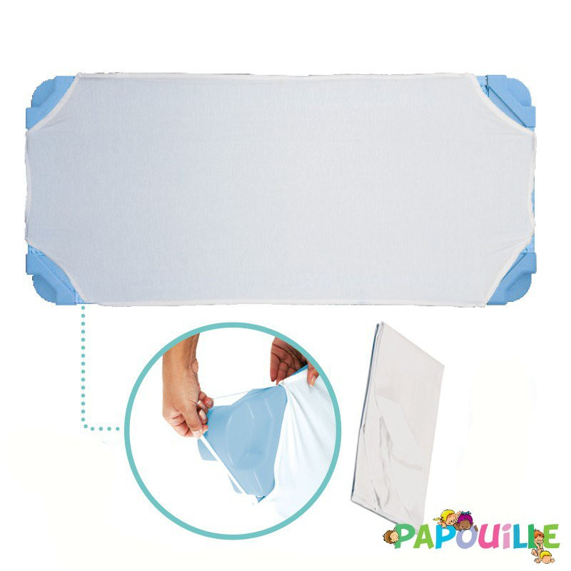 Drap housse plateau pour couchette poly-coton 131x58cm blanc