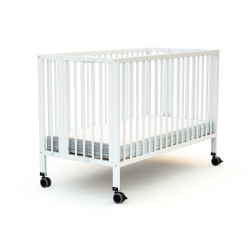 Lit pliant bois blanc pro avec roulettes