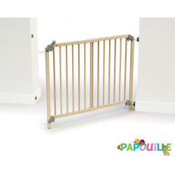 Barrière de sécurité portillon enfant amovible 73-110cm naturel