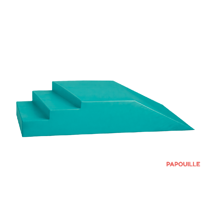 Module escalier toboggan 3 marches en mousse pvc h.30cm malouine