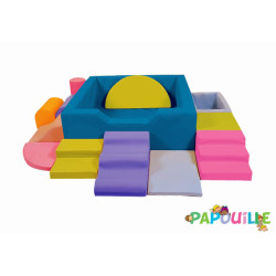 Kit piscine à balles aventure avec modules en mousse pvc